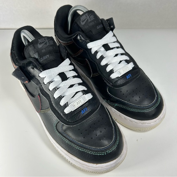 Nike Air Force 1 Shadow Rainbow Pride LGBTQ Black Shoe DJ5998-001; Womens Size 9 - Picture 8 of 16